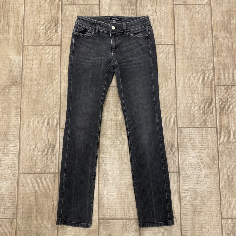 White House/Black Market Blanc Jeans Women 2R Black Denim Medium Wash Faded